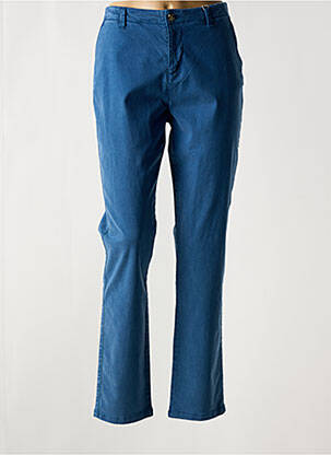 Pantalon chino țesătură poplin mărime normală albastru NICE THINGS femeie