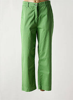 Pantalon drept țesătură poplin mărime normală verde NICE THINGS femeie