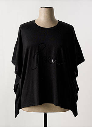 Tricou guler rotund mâneci scurte negru CISO femeie