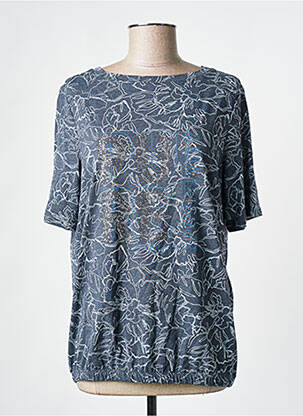 Tricou serigrafie cu strasuri mâneci scurte albastru CECIL femeie