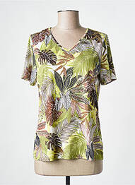 Tricou guler în v mâneci scurte verde DIANE LAURY femme