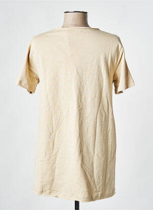 Tricou guler în v mâneci scurte bej CREAM femeie