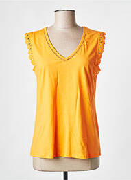 Tricou guler în v mâneci scurte portocaliu JULIE GUERLANDE femme