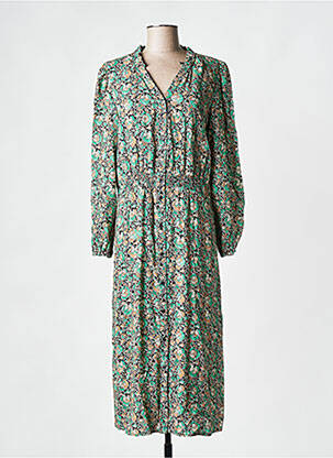 Rochie lungă mâneci lungi mâneci lungi verde C'EST BEAU LA VIE femeie