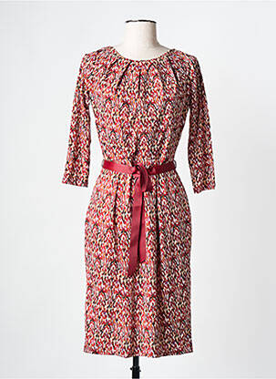 Rochie midi mâneci 3/4 mâneci 3/4 roșu JULIE GUERLANDE femeie