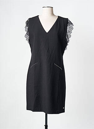 Rochie scurtă închidere cu fermoar la spate mâneci scurte negru FREEMAN T.PORTER femeie