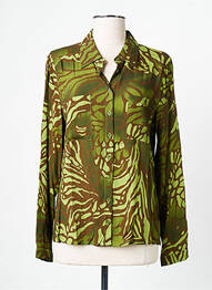 Cămașă țesătură crep mâneci lungi verde SIGNE NATURE femme