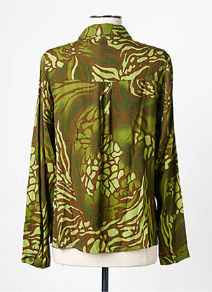 Cămașă țesătură crep mâneci lungi verde SIGNE NATURE femeie