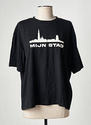 Tricou croială dreaptă mâneci scurte negru TOURIST LEMC femeie