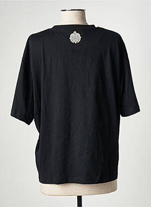 Tricou croială dreaptă mâneci scurte negru TOURIST LEMC femeie