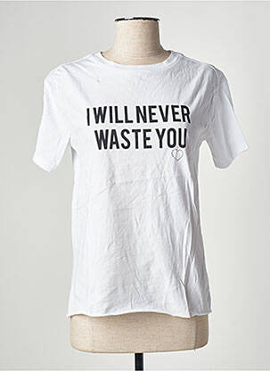 Tricou croială dreaptă mâneci scurte alb ONLY femeie