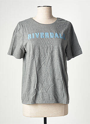 Tricou croială dreaptă mâneci scurte gri RIVERDALE femeie