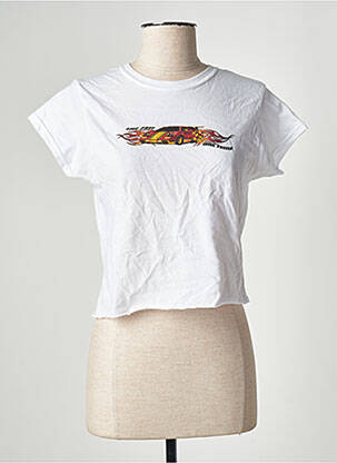 Tricou croială dreaptă mâneci scurte alb DAISY STREET femeie