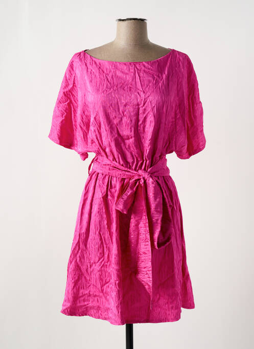 Rochie midi țesătură crep mâneci scurte roz ASTRID BLACK LABEL femme