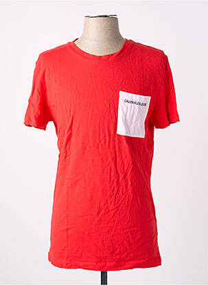 Tricou croială cambrată mâneci scurte roșu CALVIN KLEIN bărbat