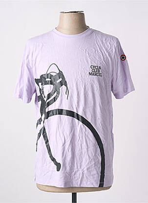 Tricou croială dreaptă mâneci scurte violet CYCLO CLUB MARCEL  bărbat