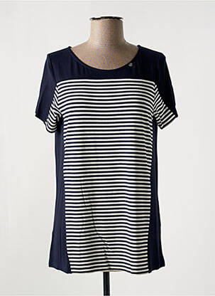 Tricou elasticitate mâneci scurte albastru KALISSON femeie