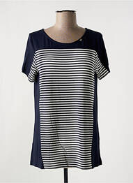 Tricou elasticitate mâneci scurte albastru KALISSON femme