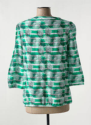Bluză țesătură poplin mâneci 3/4 verde THALASSA femeie