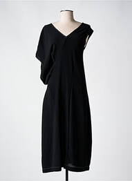 Rochie midi țesătură crep mâneci scurte negru CREA CONCEPT femme