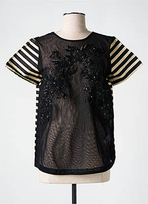 Tricou croială dreaptă mâneci scurte negru TWINSET femeie