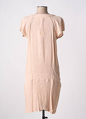 Rochie midi mâneci scurte mâneci scurte roz PINK P femeie