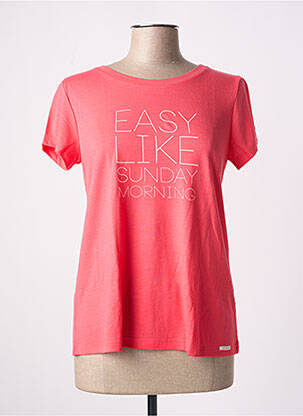 Tricou elasticitate mâneci scurte roz SKINY femeie