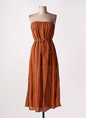 Rochie lungă portocaliu FAITHFULL THE BRAND femeie