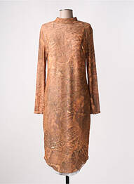 Rochie lungă mâneci lungi mâneci lungi maro SERAPIS femeie