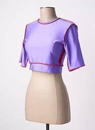 Top elasticitate mâneci scurte violet XULY BET femeie