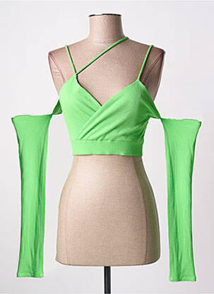 Top elasticitate mâneci lungi verde LAMA JOUNI femeie