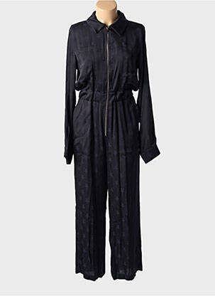 Salopetă-pantalon guler de bluză mâneci lungi negru BRAND UNIQUE femeie