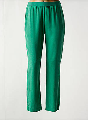 Pantalon slim talie elastică mărime normală verde NICE THINGS femeie