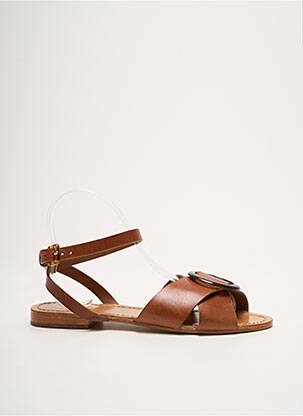 Sandale/Pantofi decupați maro PETITE MENDIGOTE femeie