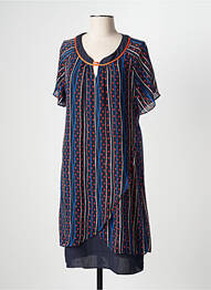 Rochie scurtă croială fluidă mâneci scurte albastru S.QUISE femme