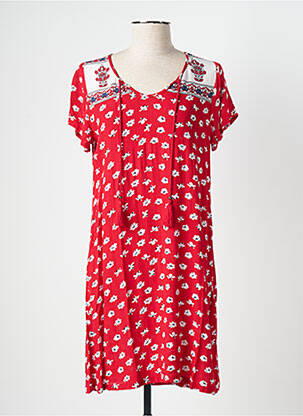 Rochie scurtă croială fluidă mâneci scurte roșu SENORETTA femeie