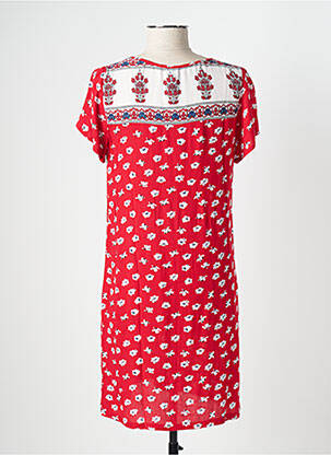 Rochie scurtă croială fluidă mâneci scurte roșu SENORETTA femeie