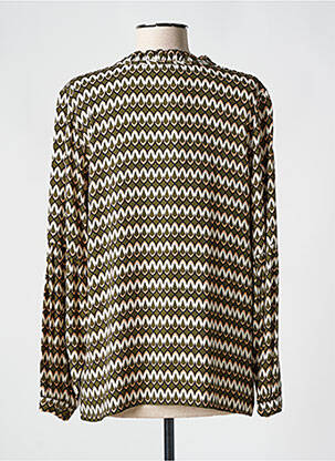 Bluză țesătură poplin mâneci lungi verde MORE & MORE femeie