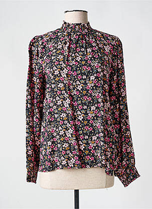 Bluză imprimeu floral mâneci lungi negru MORE & MORE femeie