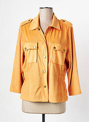 Jachete casual buzunare portocalie K-DESIGN femeie