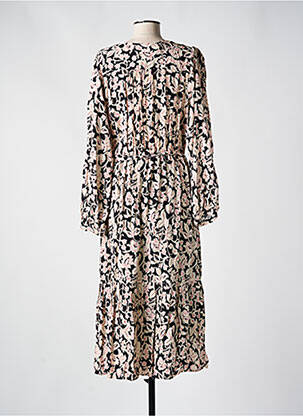 Rochie midi imprimeu floral mâneci lungi negru C'EST BEAU LA VIE femeie
