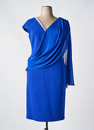 Rochie midi țesătură crep mâneci scurte albastru MATHIEU PARIS femeie