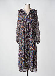 Rochie lungă imprimeu floral mâneci 3/4 albastru C'EST BEAU LA VIE femme