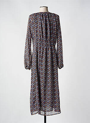 Rochie lungă imprimeu floral mâneci 3/4 albastru C'EST BEAU LA VIE femeie