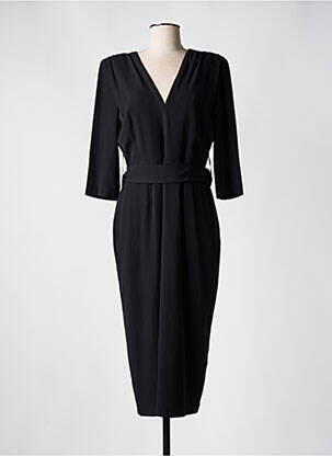 Rochie lungă țesătură crep mâneci 3/4 negru BARILOCHE femeie