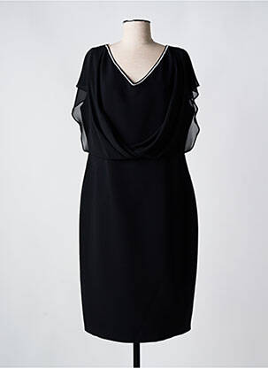 Rochie midi țesătură crep mâneci scurte negru MATHIEU PARIS femeie