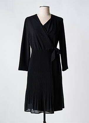 Rochie midi țesătură crep mâneci lungi negru SIGNE NATURE femeie