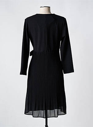 Rochie midi țesătură crep mâneci lungi negru SIGNE NATURE femeie