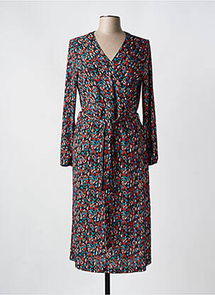 Rochie midi imprimeu fantezie mâneci lungi negru DIANE LAURY femeie