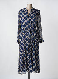 Rochie lungă mâneci lungi mâneci lungi albastru ANDAM femme